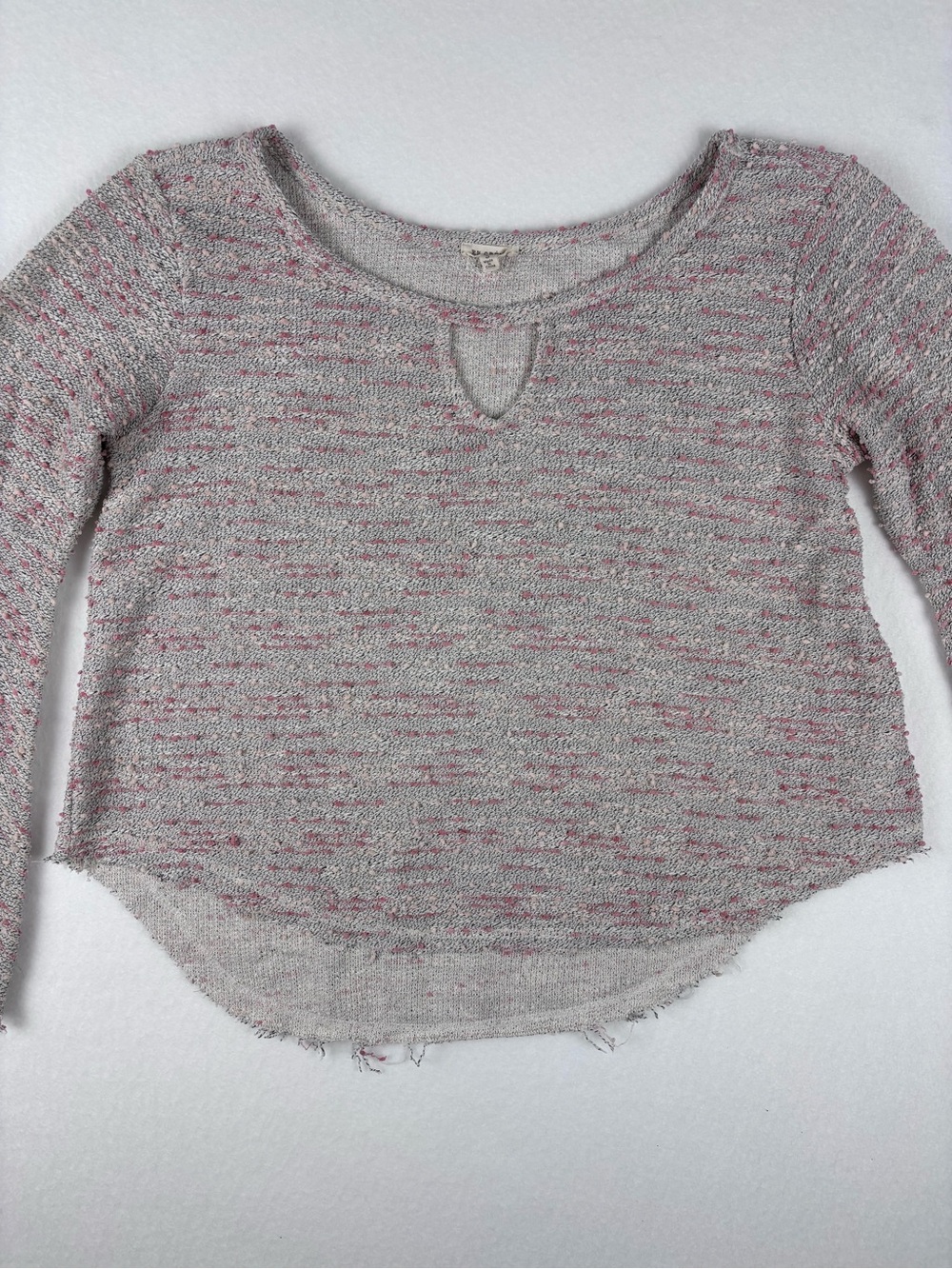 EN CRÈME Lightweight Pink-Gray Knit Sweater Casual Scoop Neck women’s S